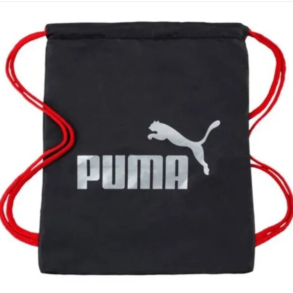 Puma Black/Red Swift Carry Sack Drawstring Bag - Picture 1 of 8